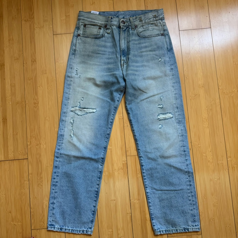 R13 Easton Boyfriend Distressed Blue Jeans Size 25